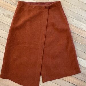 Lilla P Brown Asymmetrical Wrap Skirt